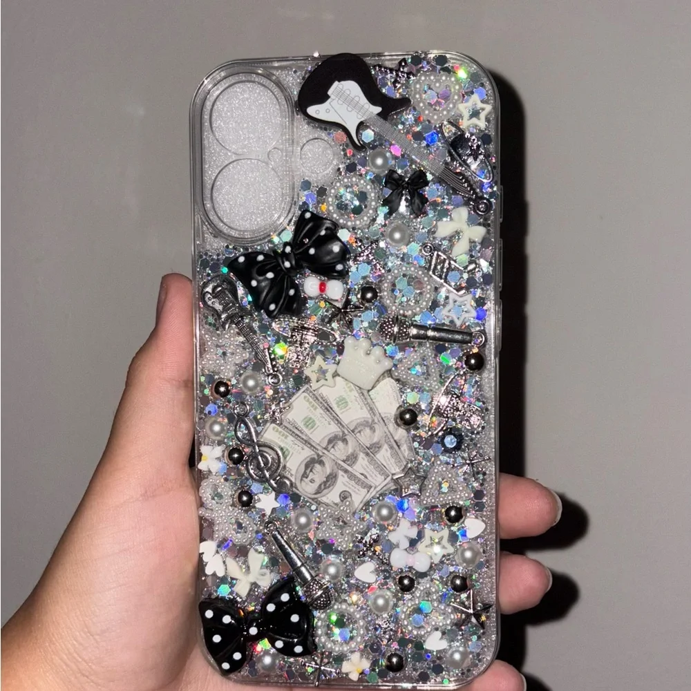 Decorative Black and Silver Phone Case - Picture 2 of 2